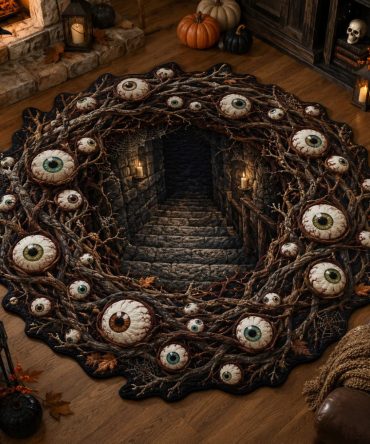 Into The Hollow Haunted Rug — Custom-Shaped Spooky Area Mat For Entryway, Living Room & Halloween Party Ambience