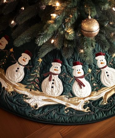 Jingle Frost Quilted Christmas Tree Skirt — Frosted Patterns & Metallic Accents, Quilted Finish For Sparkling Seasonal Displays And Gift Staging