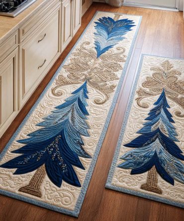 Jolly Time Christmas Kitchen Rug - Cheerful Anti-Slip Holiday Runner, Soft Machine-Washable Mat For Comfortable Cooking & Festive Floors