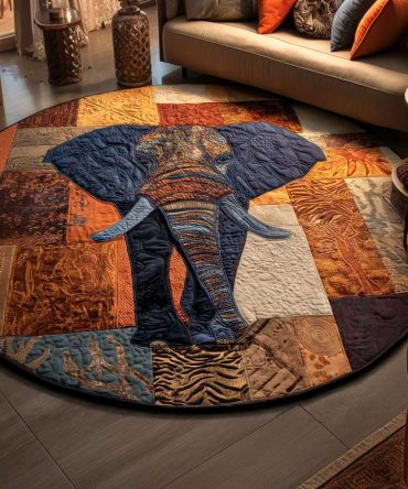 Jungle Whisper Plush Round Rug — Soft Tropical Pattern Round Carpet For Living Room, Bedroom & Kids' Room