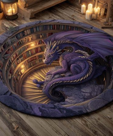 Keeper Of Hall Round Area Rug — Regal Hallway Accent Rug With Ornate Motif For Entryway, Corridor & Classic Interiors