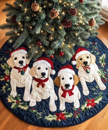 Magic Quilted Christmas Tree Skirt For Labrado Fans — Holiday Dog Decor, Plush & Durable Labrado Edition, Easy-Care & Machine-Washable