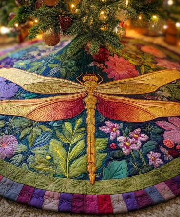 Lavender Petal Dance Quilted Tree Skirt — Soft Pastel Floral Holiday Accent, Cotton-Blend Quilt, Ideal For Elegant Or Cottagecore Christmas Themes