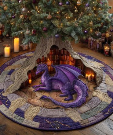 Lorekeeper Haven Quilted Tree Skirt — Timeless Quilted Holiday Skirt For Elegant, Curated Christmas Vignettes
