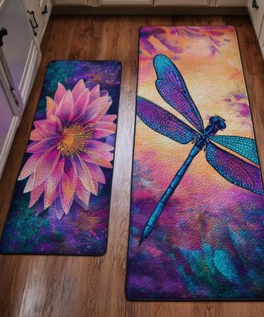 Charming Lovely Dragonfly Kitchen Area Rug - Non-Slip, Machine-Washable Runner To Brighten Busy Kitchens & Halls