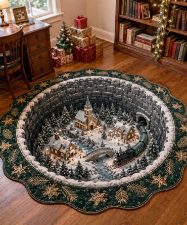 Magical Wonderland Shaped Rug — Unique Custom Holiday Mat With Cozy Pile, Slip-Resistant Bottom And Fade-Resistant Holiday Prints