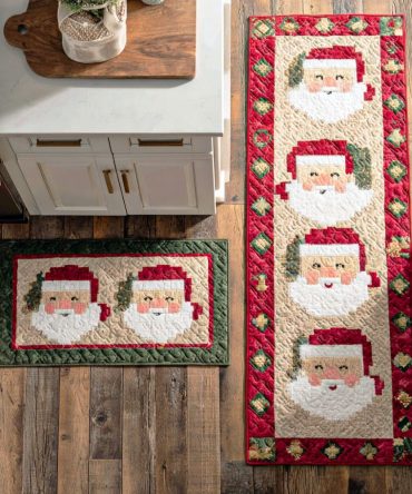 Merry Holiday Glow Kitchen Rug - Bright Festive Runner, Soft Microfiber, Non-Slip, Machine Washable & Stain-Resistant For Kitchens