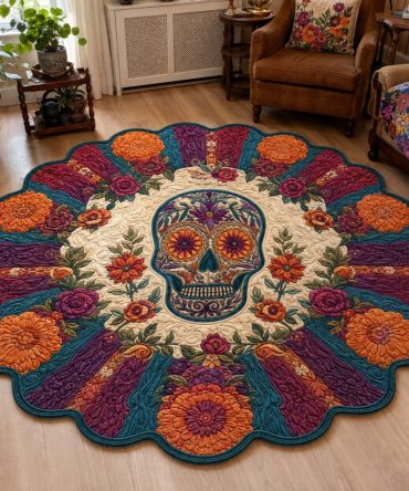 Midnight Fiesta Garden Custom-Shaped Rug — Bold Nighttime Floral Design, Fade-Resistant, Slip-Resistant Backing For Home & Party Décor