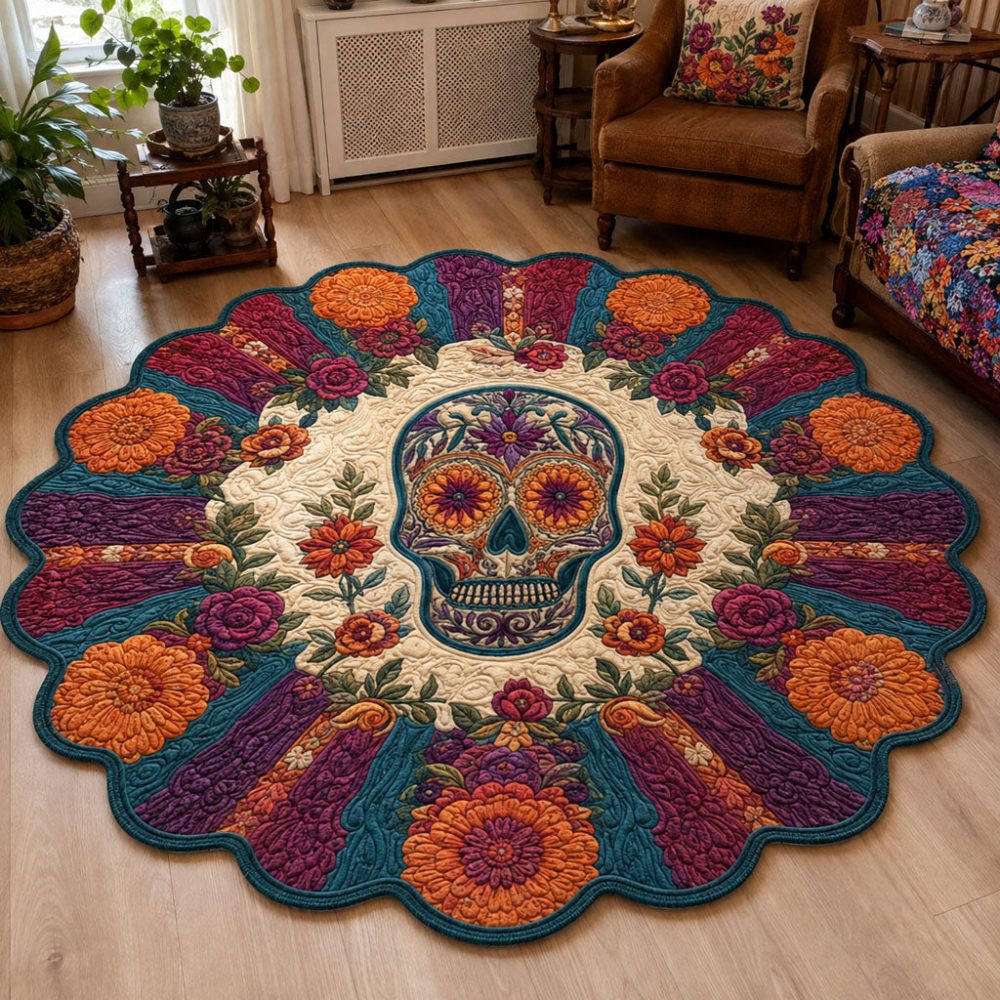 Midnight Fiesta Garden Custom-Shaped Rug — Bold Nighttime Floral Design, Fade-Resistant, Slip-Resistant Backing For Home & Party Décor