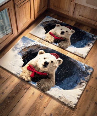 Morning Creek Path Kitchen Runner — Fresh Creek Motif Non-Slip Rug, Low-Pile Polyester, Machine-Washable, Stain-Resistant For Everyday Use