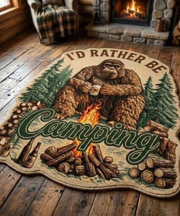 Mountain Sasquatch Rug — Custom-Shaped Kids Area Rug, Soft Durable Playmat For Bedrooms & Playrooms, Non-Slip, Easy-Clean, Adventure Decor