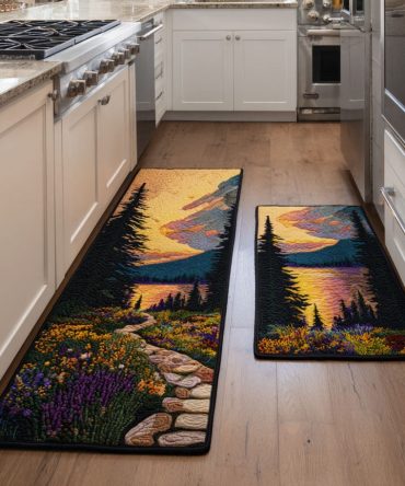 Mountain View Kitchen Rug — Scenic Rustic Runner, Anti-Slip Backing, Low-Profile Comfort Mat For Modern Farmhouse Kitchens