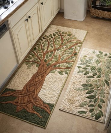 Mystic Roots Kitchen Rug — Boho Botanical Runner, Non-Slip Low-Profile Mat, Fade-Resistant & Easy-Care For Stylish Kitchens