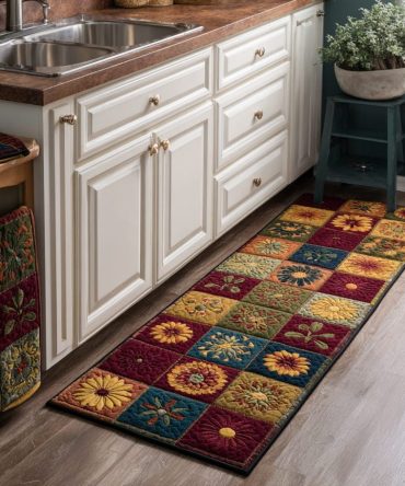 Nature Glow Botanical Kitchen Runner — Durable Non‑Skid Floral Mat, Soft Plush Surface, Machine Washable For Everyday Use