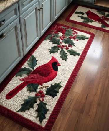 Noel Season Holiday Kitchen Mat - Elegant Anti-Slip Christmas Runner, Soft Plush Machine-Washable Rug For Stylish Winter Entertaining