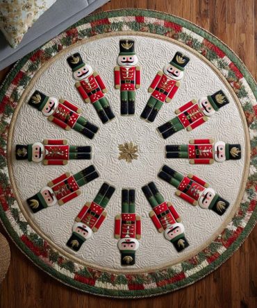 Nutcracker Holiday Round Area Rug — Festive Christmas Circular Accent Rug, Plush, Non-Slip, Seasonal Decor For Entry & Living Rooms