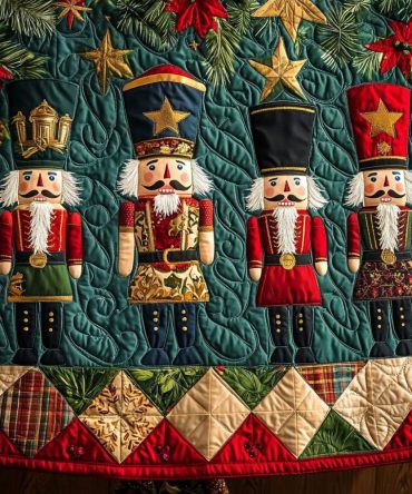 Nutcracker Suite Quilted Tree Skirt — Elegant Nutcracker Ballet Scene, Detailed Stitching For Refined Holiday Decoration