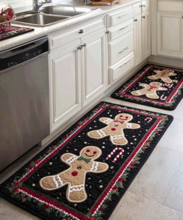 Our Winter Kitchen Runner - Cozy Christmas Rug With Anti-Slip Backing, Plush Machine-Washable Mat For Kitchens, Hallways & Seasonal Hosting