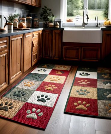 Paw Cozy Kitchen Rug — Warm Paw Print Runner, Plush Non-Slip Mat For Kitchens & Pet Spaces, Machine-Washable Comfort