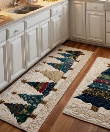 Pine Aroma Holiday Kitchen Rug - Soft Anti-Slip Christmas Runner, Durable Machine-Washable Mat For Cozy Seasonal Floors & Gift Giving
