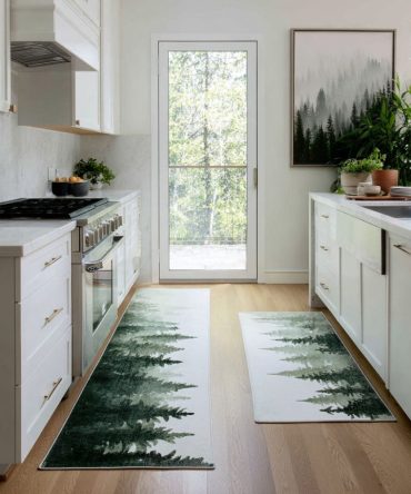 Quiet Valley Kitchen Rug - Subtle Meadow Design, Durable Low-Profile Runner With Non-Slip Backing, Easy Care For Busy Kitchens