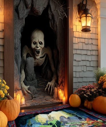 Reaper'S Welcome Quilted Door Cover - Spooky Halloween Door Decoration, Heavyweight Indoor/Outdoor Fabric, Easy-Hang, Yearly Holiday Display