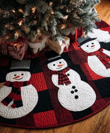 Cozy Red Scarf Quilted Christmas Tree Skirt — Premium Holiday Tree Skirt Decor For Living Rooms, Soft, Durable & Festive (Shop Now)