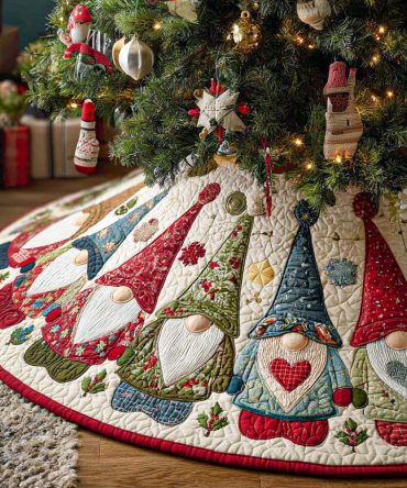 Red Wonder Quilted Christmas Tree Skirt — 48" Classic Red Holiday Tree Skirt, Plush Quilted Design, Machine-Washable & Gift-Ready