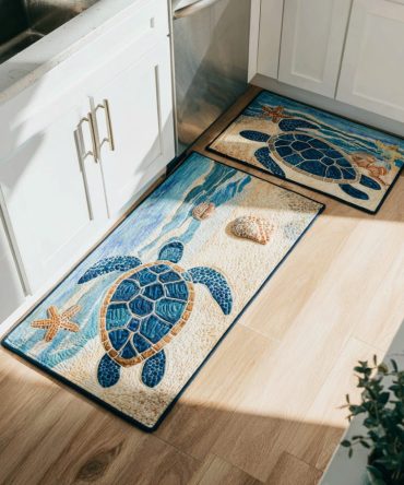 Reef-Inspired Kitchen Mat — Soft, Stain-Resistant Rug With Non-Skid Backing And Pet-Friendly, Fade-Proof Colors