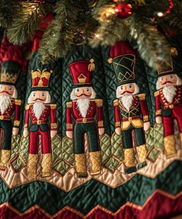 Regal Toy Soldier Quilted Christmas Tree Skirt — Classic Holiday Tree Skirt With Rich Details For Traditional Seasonal Decorating