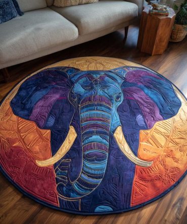 Sacred Steps Circular Area Rug — Elegant Ethnic Round Accent Rug, Intricate Pattern, Durable Low-Profile, Perfect Living Room Focal Point