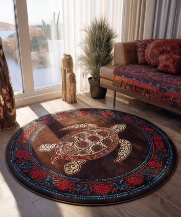 Sandstone Spirit Circular Area Rug - Warm Sandstone Tones With Textured Shell Pattern, Fade-Resistant Low-Profile Round Rug For Modern Or Rustic Interiors
