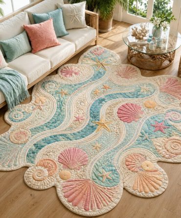 Sandy Shores Shaped Rug - Beach Sand Motif Coastal Floor Mat, Ultra-Soft Plush With Durable Backing, Ideal For Entryway, Living Room & Patio
