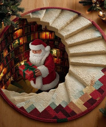 Santa Wish Round Christmas Rug — Charming Santa Claus Accent Mat, Cozy Low-Pile, Non-Skid Backing, Ideal Holiday Entryway Decor