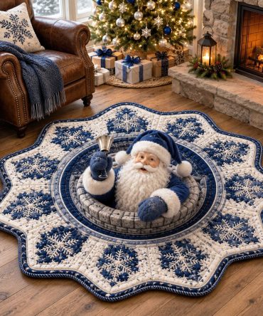 Charming Santa Wishes Shaped Christmas Rug — Soft Plush Holiday Floor Mat For Entryway, Kids Room, Non-Skid Backing