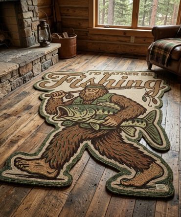 Sasquatch Woods Kids Rug — Custom-Shaped Fun Forest Rug For Playroom & Nursery, Plush, Non-Slip, Easy-Clean, Bigfoot-Themed Accent
