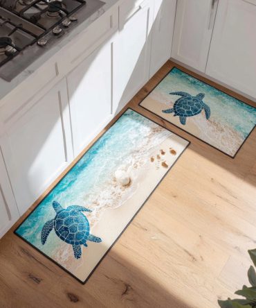 Coastal Blue Kitchen Rug — Soft Anti-Fatigue, Non-Slip Low-Pile Mat With Stain-Resistant Finish For Busy Kitchens, Shop Now