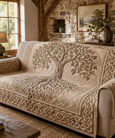 Premium Sepia Quilted Sofa Cover — Ultra-Soft Furniture Protector For 3-Seater, Stain & Pet Resistant, Machine-Washable Slipcover