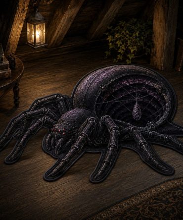 Shadow Spide Spider-Themed Rug — Custom-Shaped Halloween Floor Accent For Entryway, Living Room & Gothic Party Decor, Non-Slip