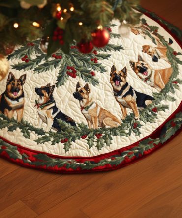 Shepherd Christmas Wish Quilted Tree Skirt – Premium Holiday Base Cover, Soft Quilting For Elegant Seasonal Home Decor