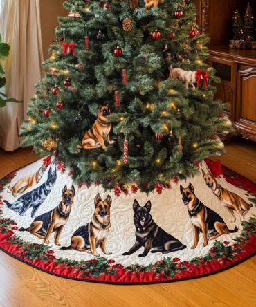 Shepherd Festive Glow Quilted Christmas Tree Skirt – Luxe Holiday Tree Base Cover, Soft Quilted Décor To Elevate Xmas