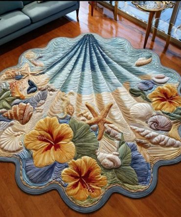 Shoreline Guardian Nautical Shape Rug — Durable Custom Coastal Accent Rug, Non-Slip Soft Mat For Entryway & Living Space