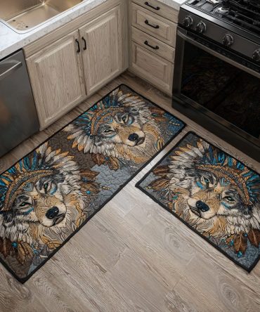 Silent Wolf Path Kitchen Rug — Durable Non-Slip Runner, Low-Pile Polyester Mat, Machine Washable, Stain & Fade Resistant For High Traffic Areas