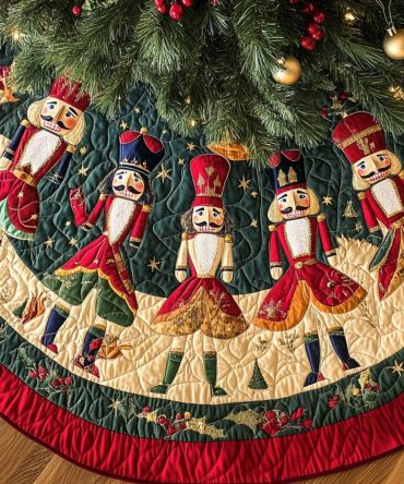 Snowfall Serenade Quilted Christmas Tree Skirt — White Snow-Inspired Quilted Holiday Skirt For A Cozy, Picture-Perfect Tree Base