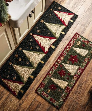 Snowy Pine Dream Kitchen Runner Rug — Non-Slip, Machine-Washable Winter Forest Mat For Holiday Kitchens & Entryways