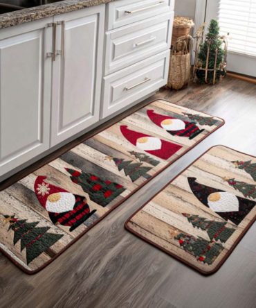 Sparkling Snow Christmas Kitchen Mat - Anti-Slip Plush Runner, Machine-Washable Holiday Floor Rug For Cozy, Stylish Winter Entertaining