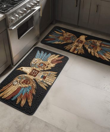 Spirit Of Eagle Kitchen Rug — Bold Eagle Motif Runner, Non-Slip Low-Pile Polyester, Machine-Washable, Stain-Resistant & Fade-Proof Design