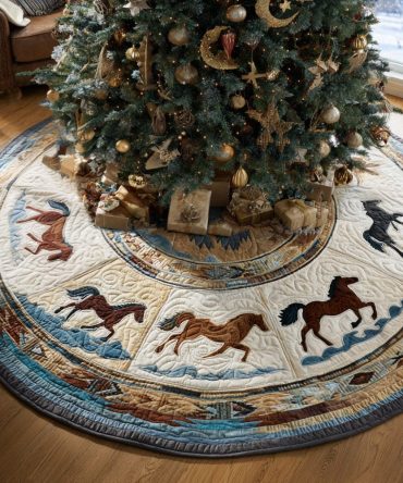 Spirit Of The Canyon Quilted Christmas Tree Skirt — Southwestern Canyon Motif, Rich Earth Tones, Durable Quilting, Perfect For Rustic & Boho Holidays