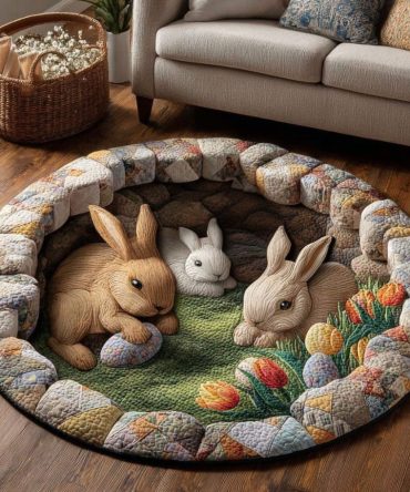 Spring Hollow Natural Round Rug — Earthy Neutral Area Rug For Minimalist Living Rooms, Bedroom Or Entry, Low-Pile, Non-Slip & Easy Clean
