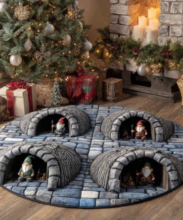 Stone Tunnel Round Area Rug — Gnome Circle Accent Carpet For Rustic Interiors, Durable Plush Pile, Non-Skid Backing, Ideal Entryway Mat